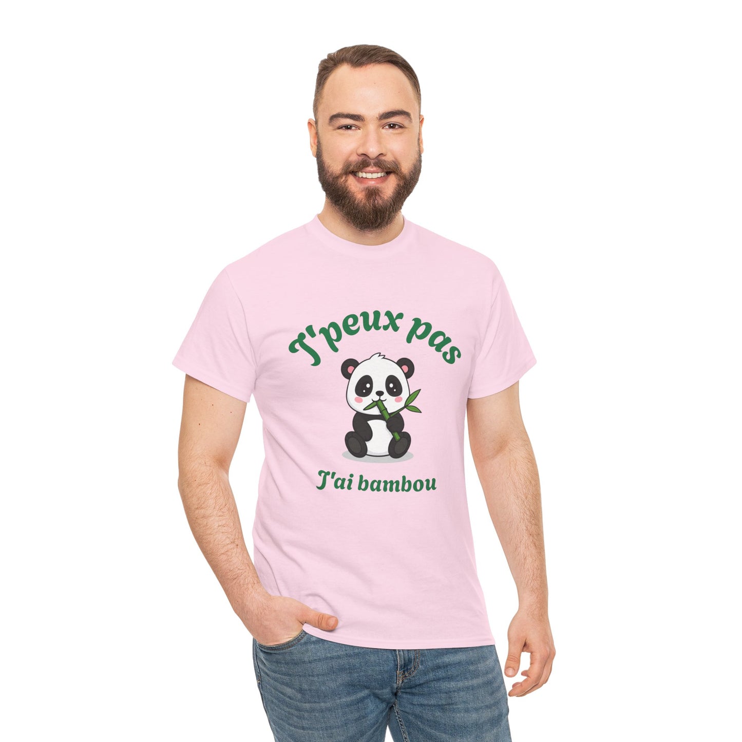 T-shirt unisex 100% coton "J'peux pas, j'ai bambou" avec notre adorable petit panda
