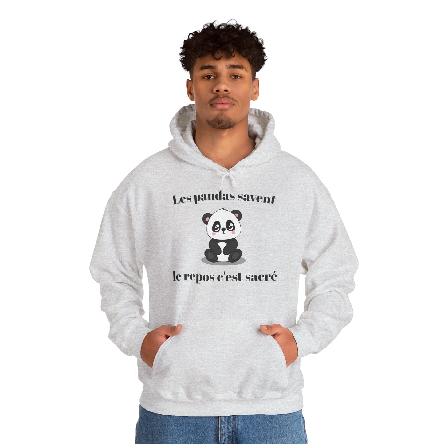 Hoodie unisexe "Les pandas savent, le repos c'est sacré" avec notre adorable petit panda.