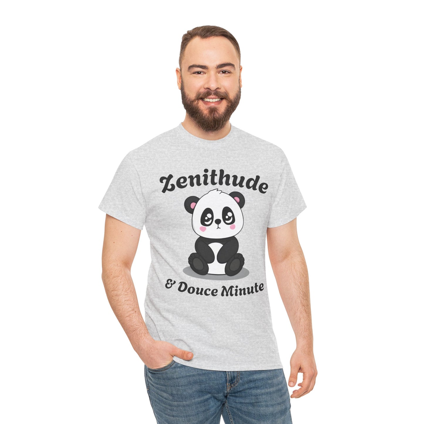 T-shirt unisex 100% coton "Zenithude & Douce Minute" avec notre adorable petit panda