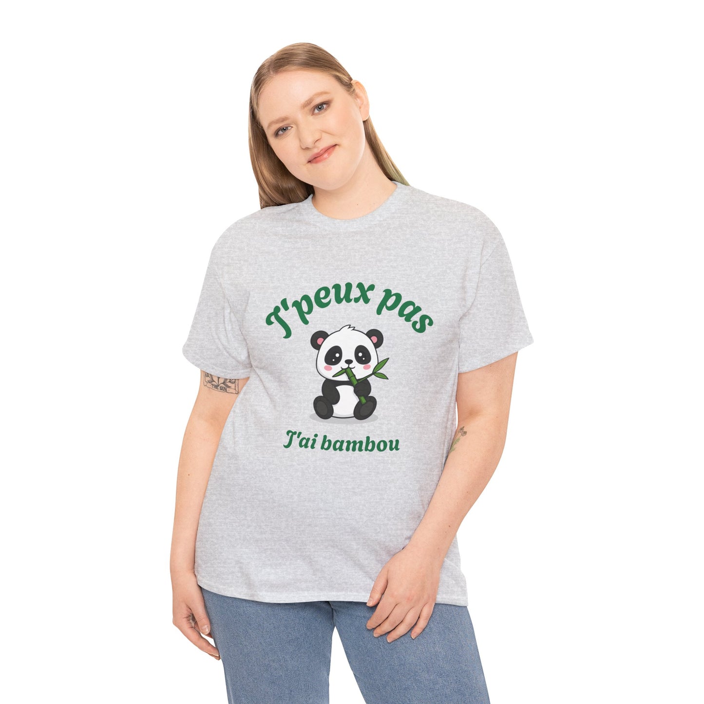 T-shirt unisex 100% coton "J'peux pas, j'ai bambou" avec notre adorable petit panda