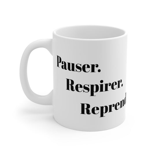 Mug en céramique "Pauser, Respirer, reprendre" avec notre adorable petit panda.