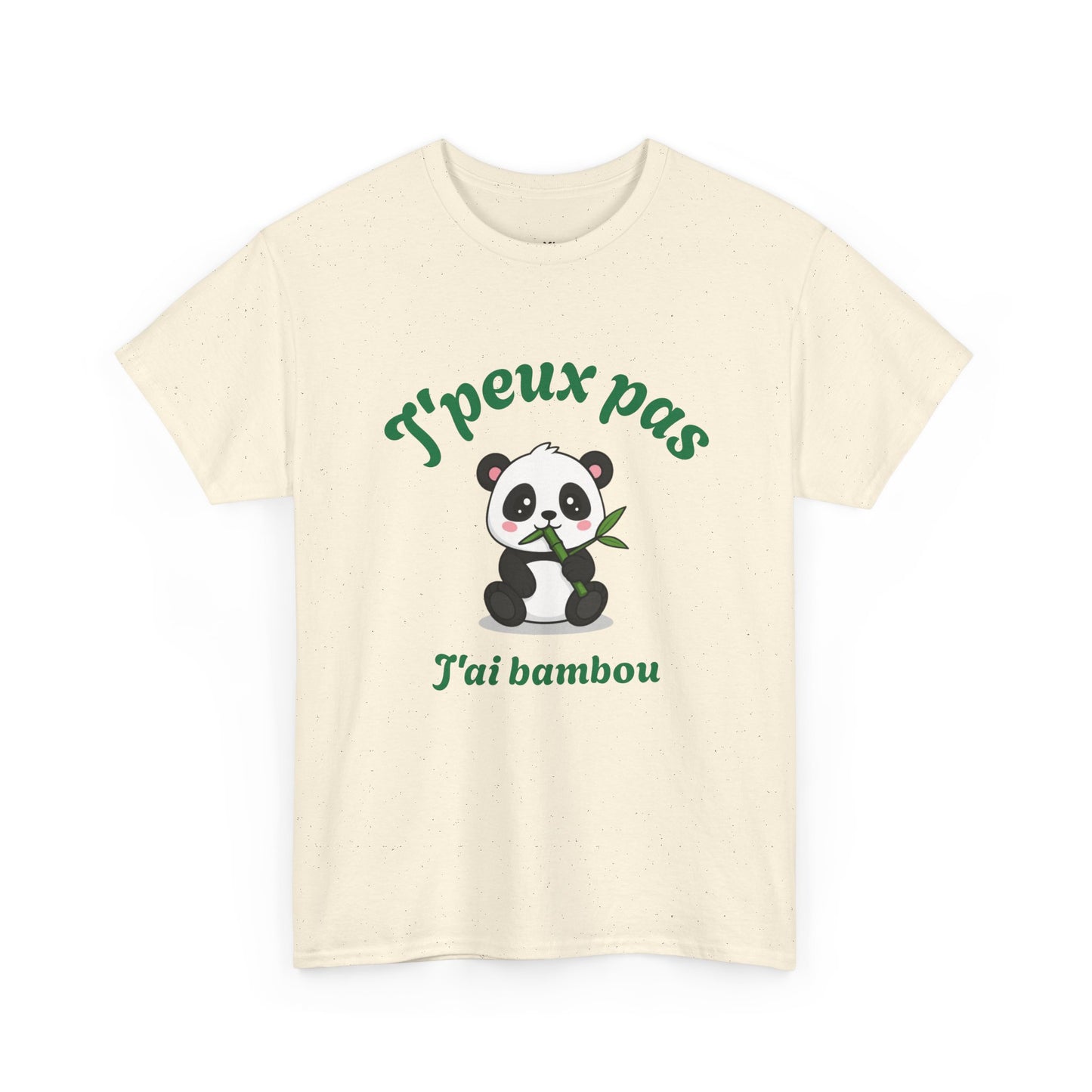 T-shirt unisex 100% coton "J'peux pas, j'ai bambou" avec notre adorable petit panda