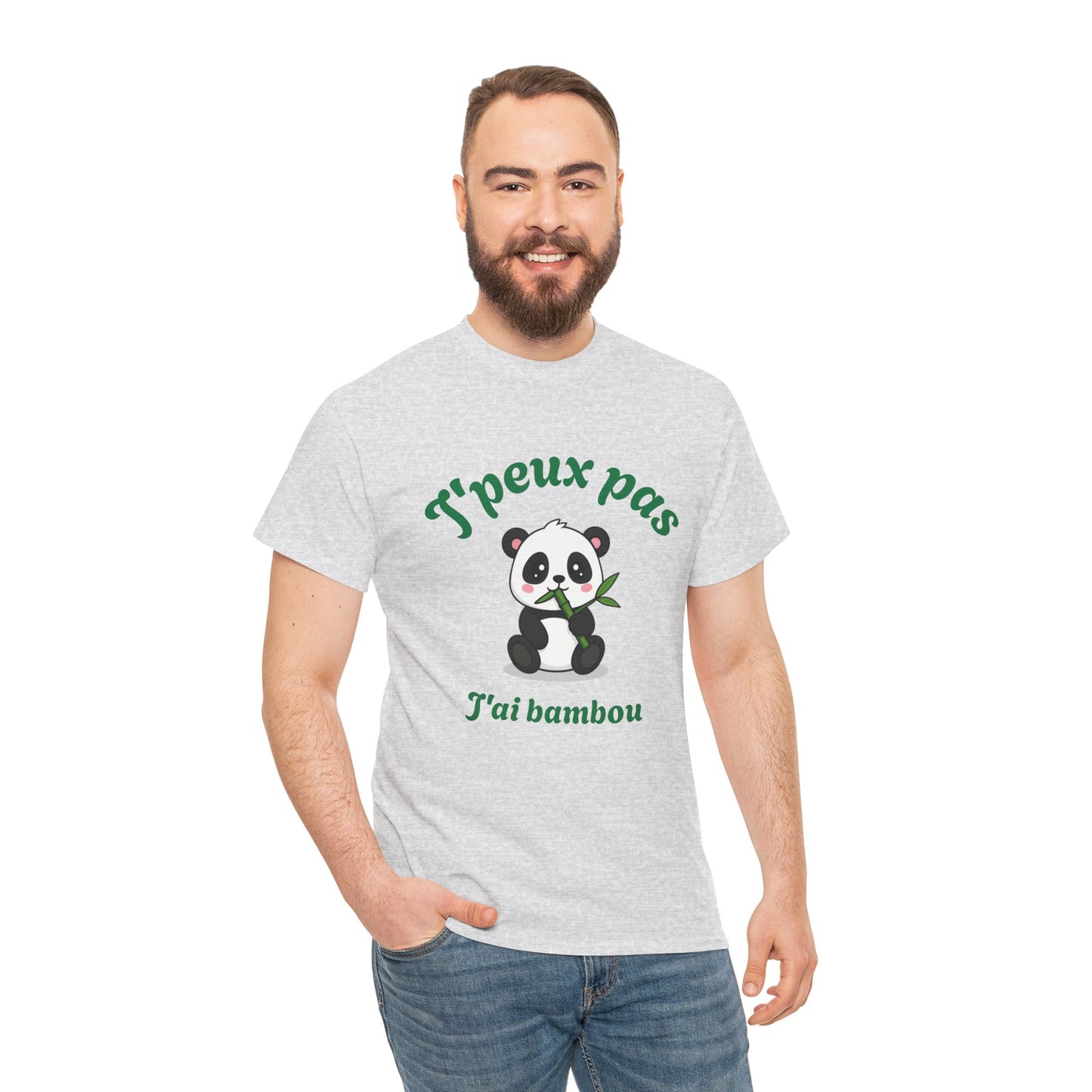 T-shirt unisex 100% coton "J'peux pas, j'ai bambou" avec notre adorable petit panda