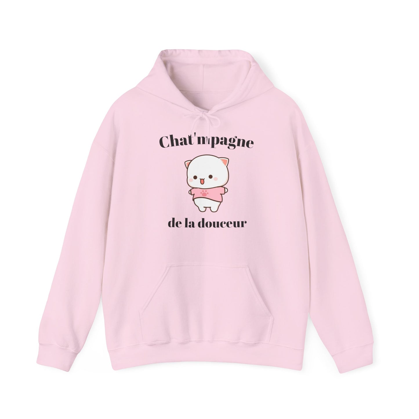 Hoodie unisexe "Chat'mpagne de la douceur" avec notre adorable petit chat.