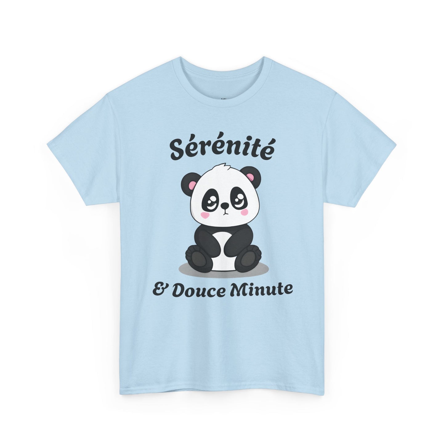 T-shirt unisex 100% coton "Sérénité & Douce Minute" avec notre adorable petit panda