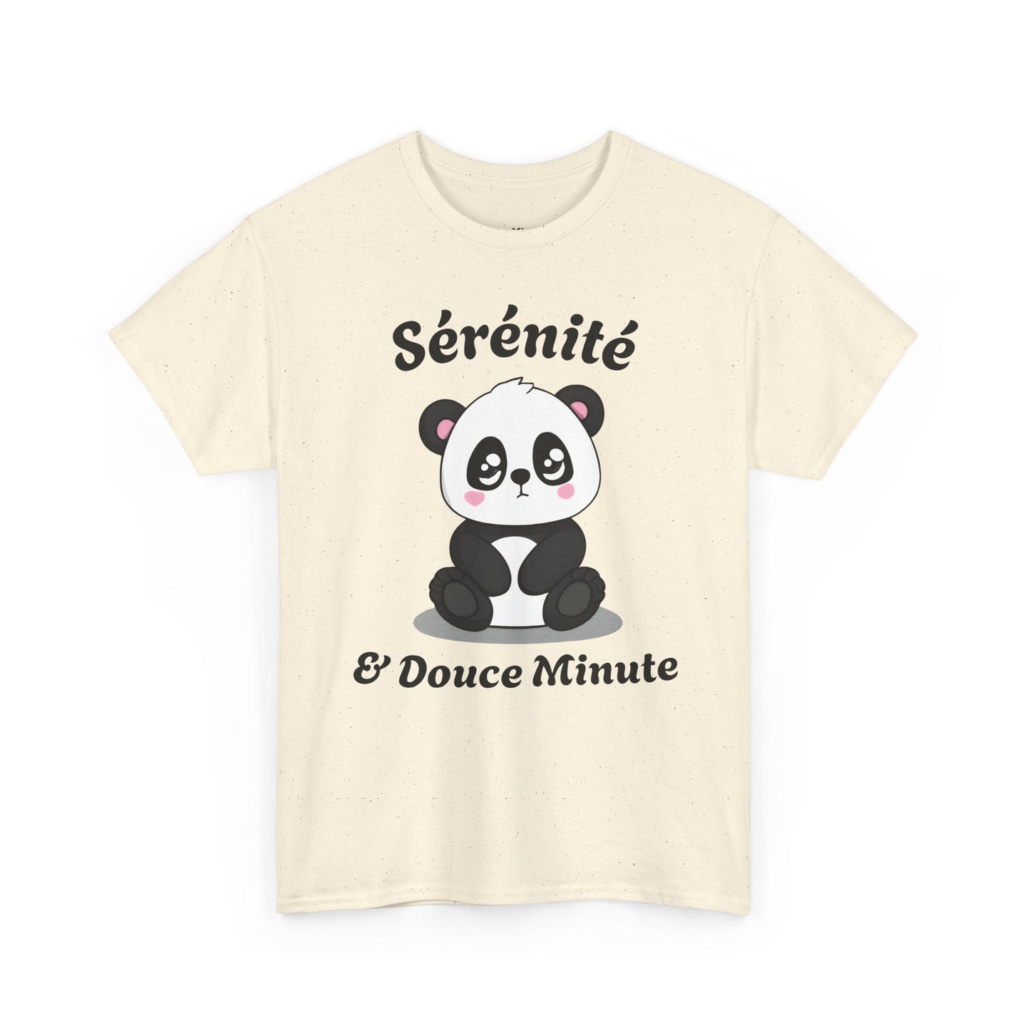 T-shirt unisex 100% coton "Sérénité & Douce Minute" avec notre adorable petit panda