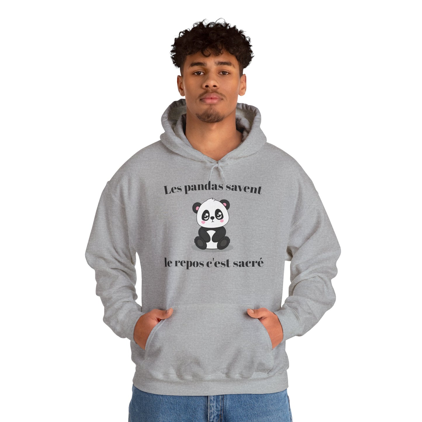 Hoodie unisexe "Les pandas savent, le repos c'est sacré" avec notre adorable petit panda.