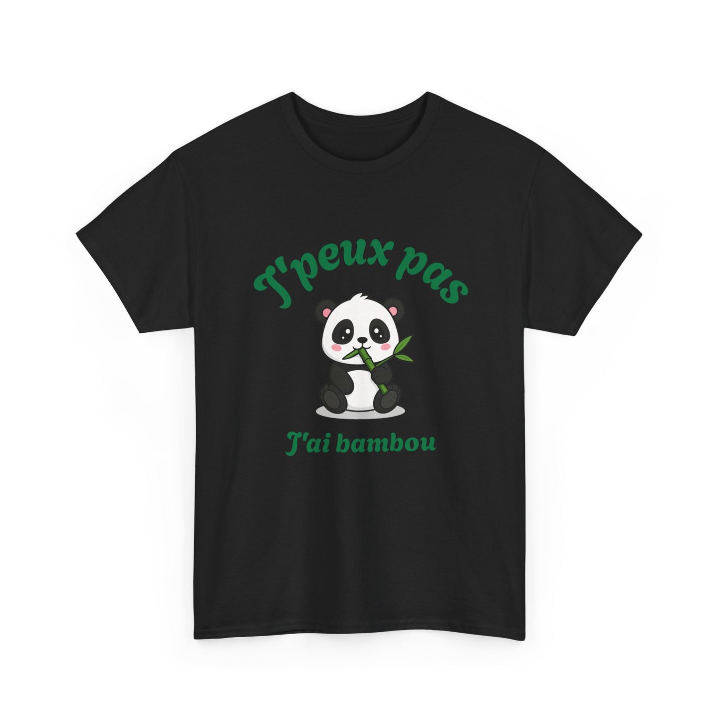 T-shirt unisex 100% coton "J'peux pas, j'ai bambou" avec notre adorable petit panda