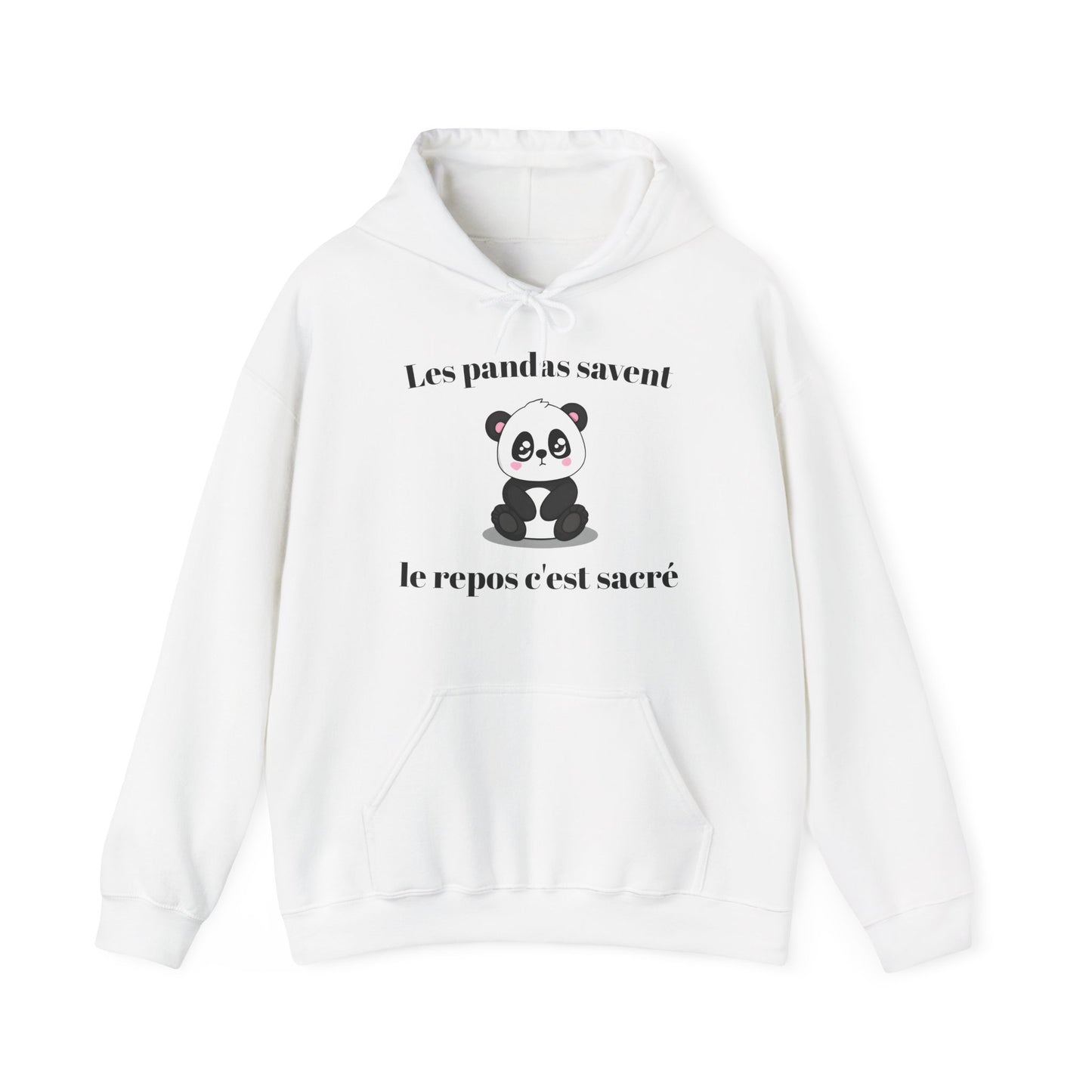 Hoodie unisexe "Les pandas savent, le repos c'est sacré" avec notre adorable petit panda.