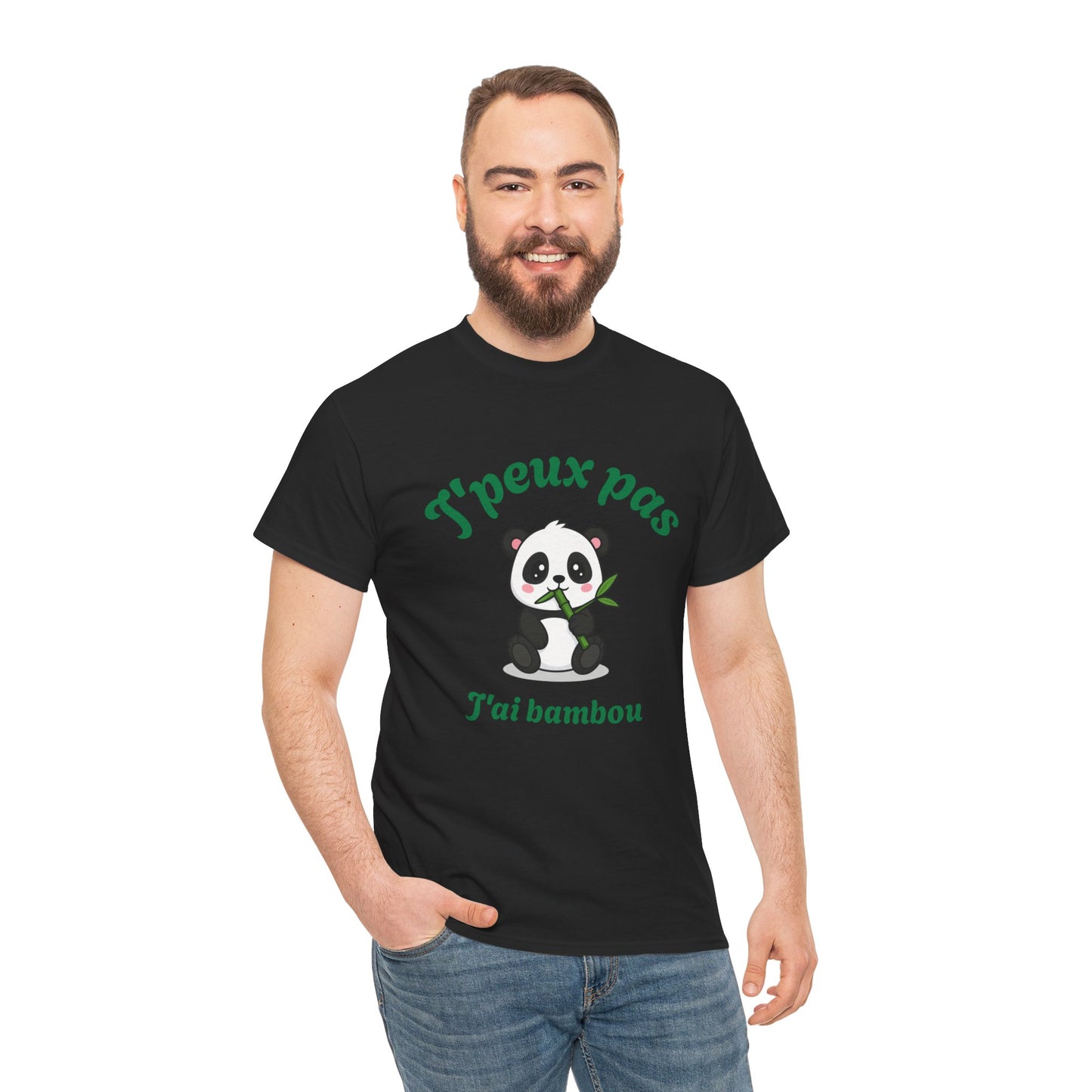 T-shirt unisex 100% coton "J'peux pas, j'ai bambou" avec notre adorable petit panda