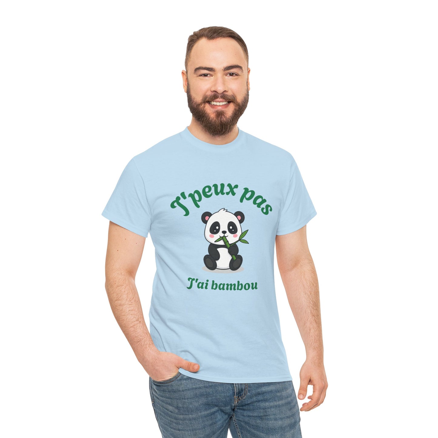 T-shirt unisex 100% coton "J'peux pas, j'ai bambou" avec notre adorable petit panda