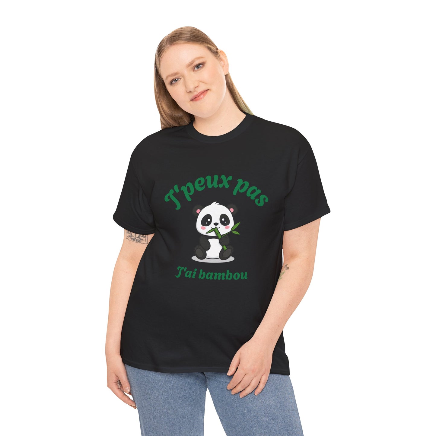 T-shirt unisex 100% coton "J'peux pas, j'ai bambou" avec notre adorable petit panda