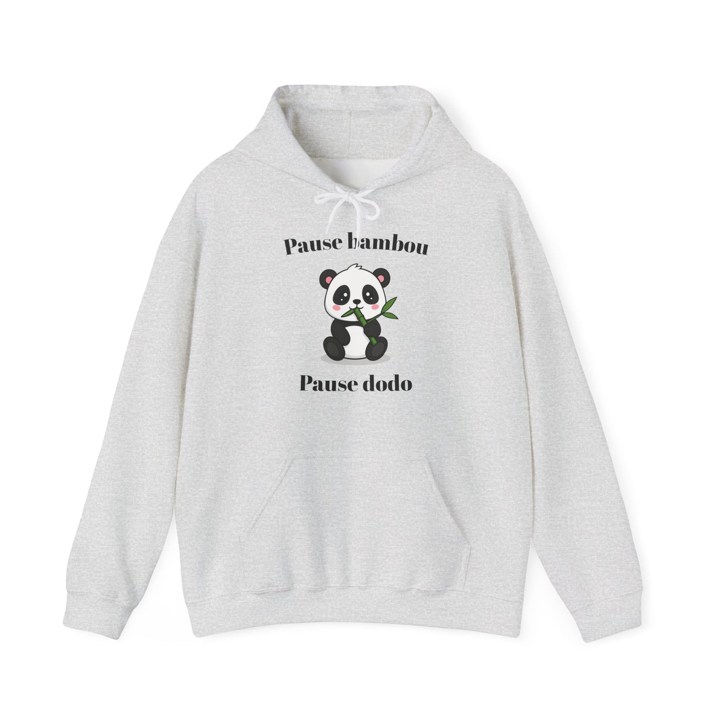 Hoodie unisexe "Pause bambou, Pause dodo" avec notre adorable petit panda.