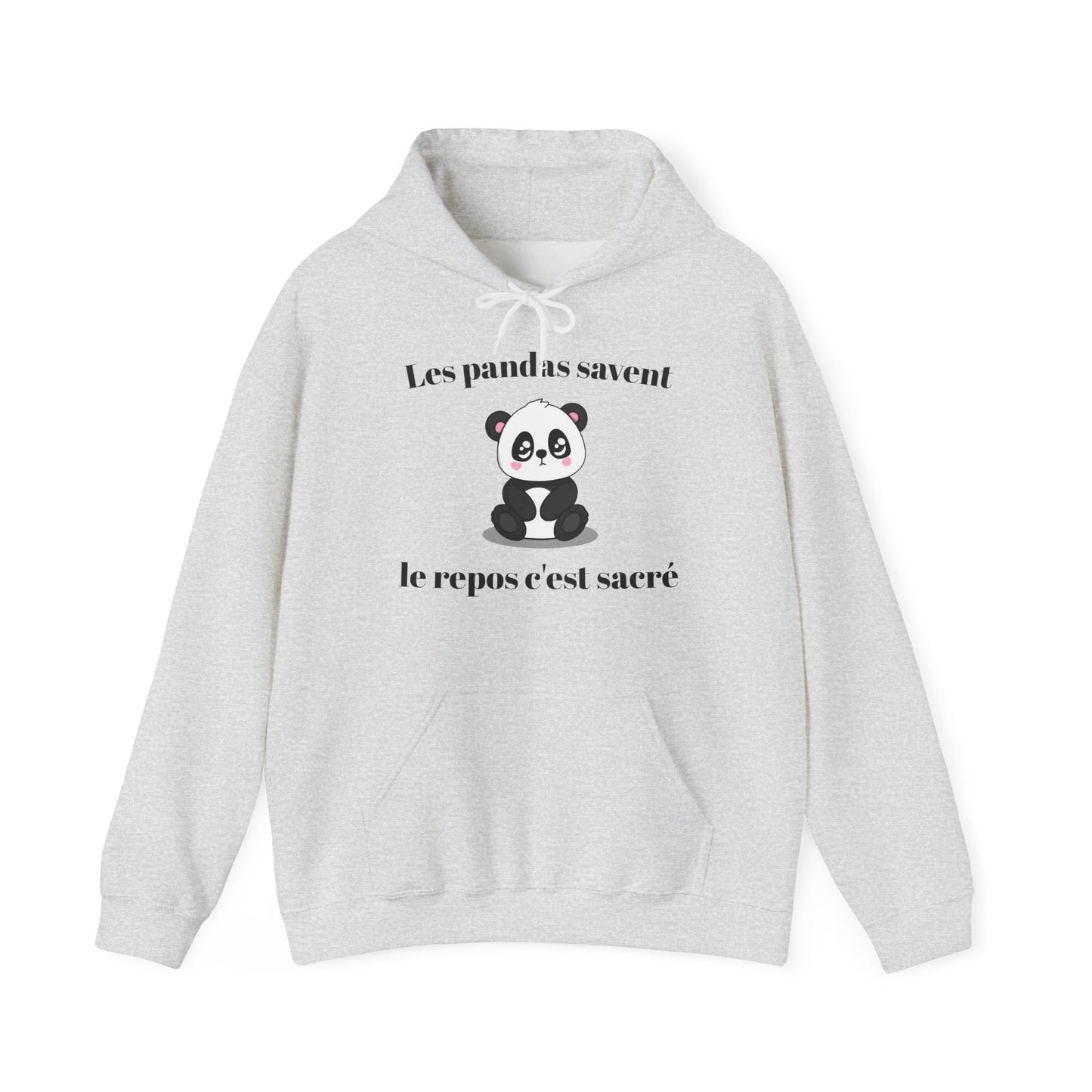 Hoodie unisexe "Les pandas savent, le repos c'est sacré" avec notre adorable petit panda.