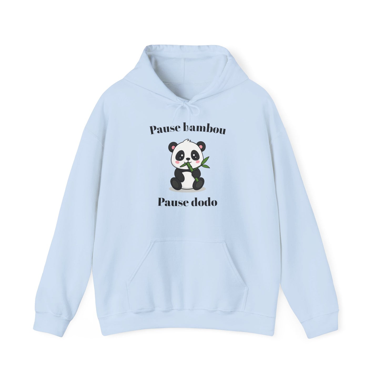 Hoodie unisexe "Pause bambou, Pause dodo" avec notre adorable petit panda.