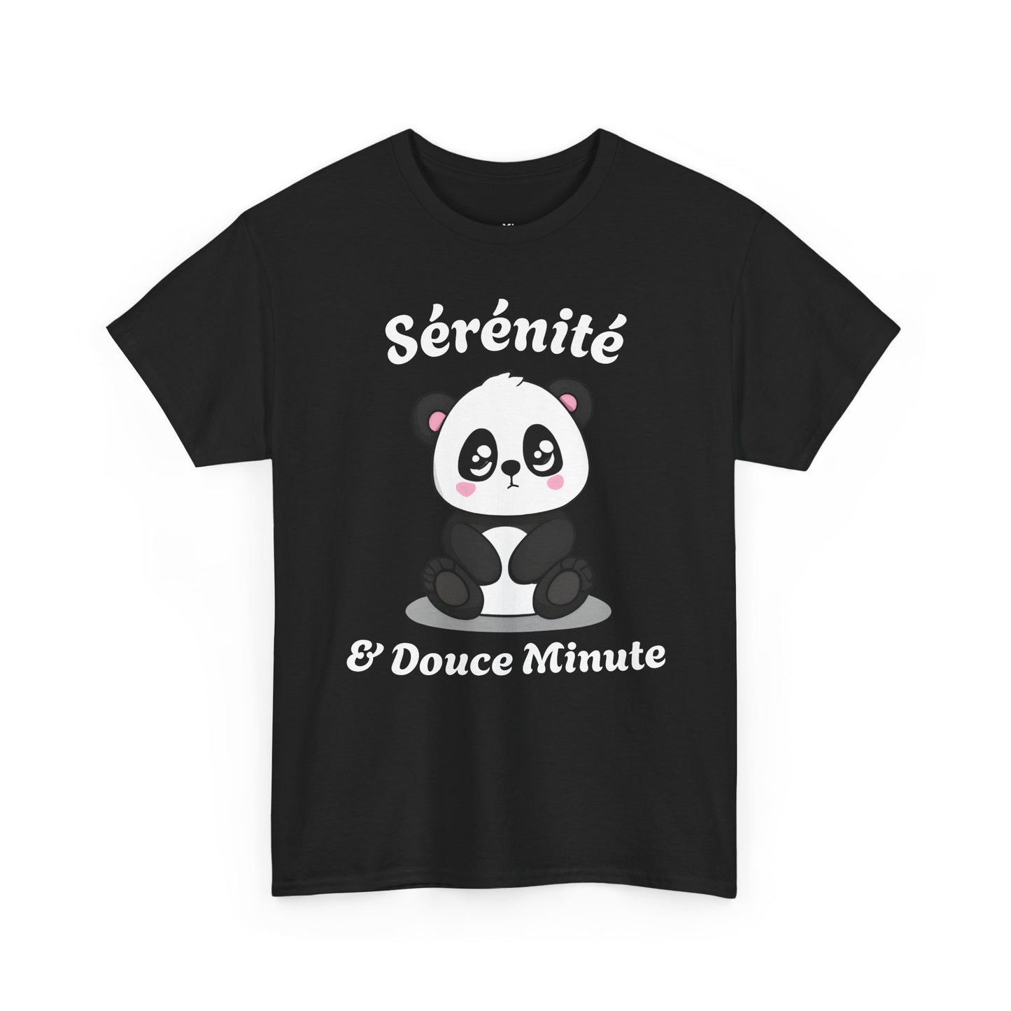 T-shirt unisex 100% coton "Sérénité & Douce Minute" avec notre adorable petit panda