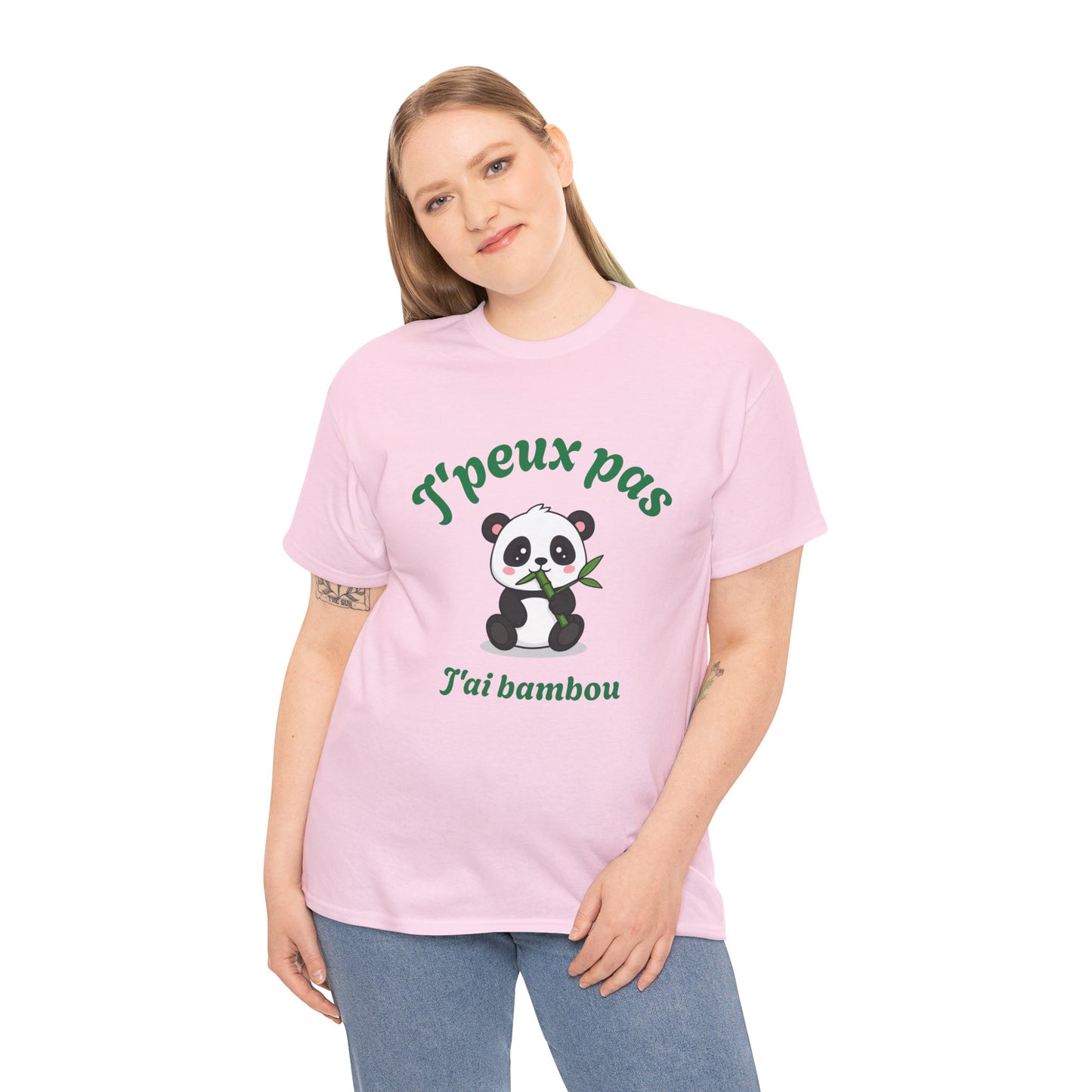 T-shirt unisex 100% coton "J'peux pas, j'ai bambou" avec notre adorable petit panda