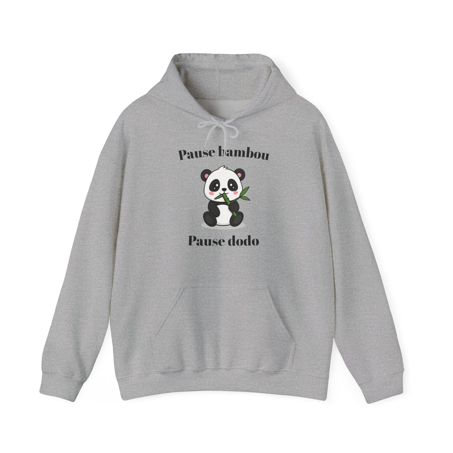 Hoodie unisexe "Pause bambou, Pause dodo" avec notre adorable petit panda.