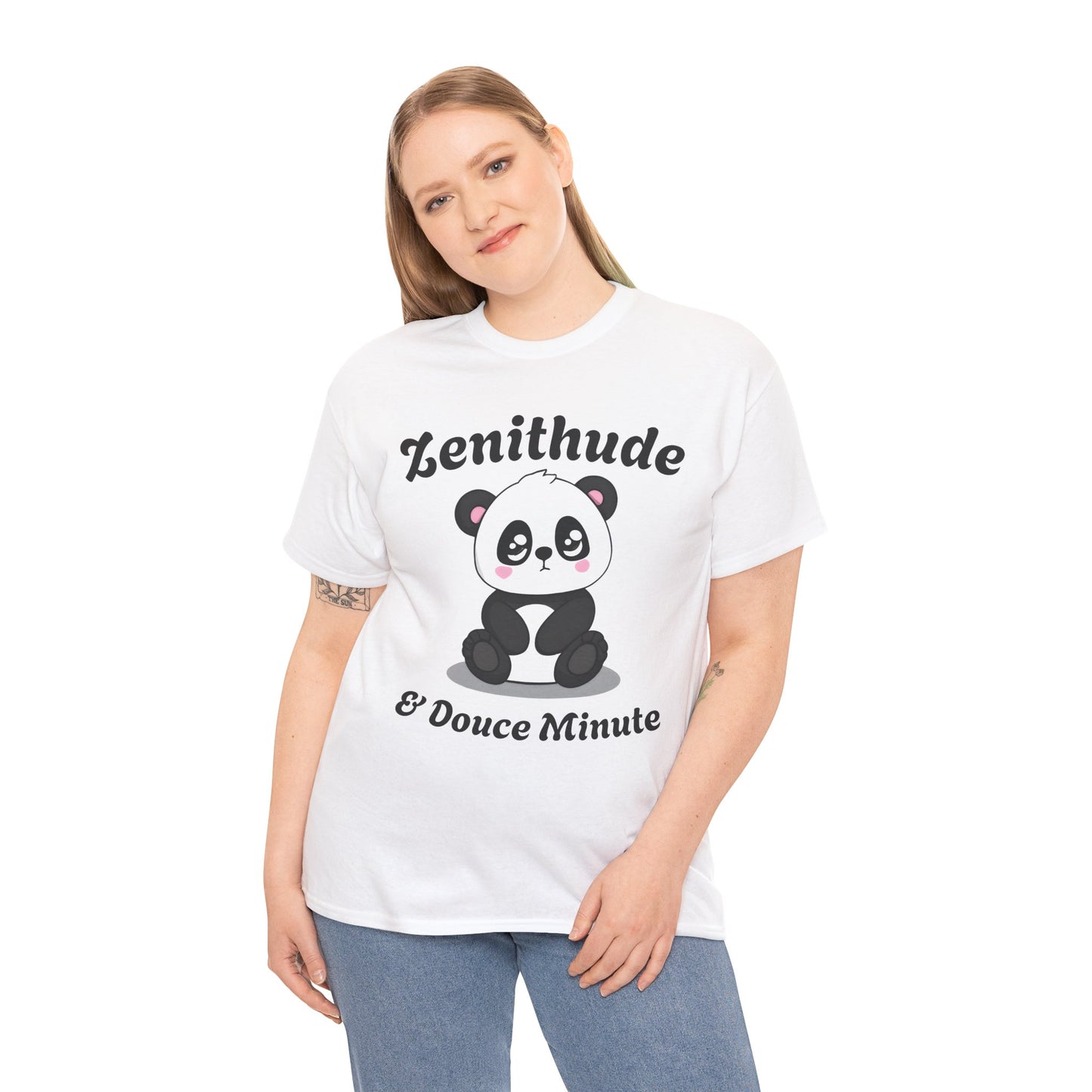T-shirt unisex 100% coton "Zenithude & Douce Minute" avec notre adorable petit panda