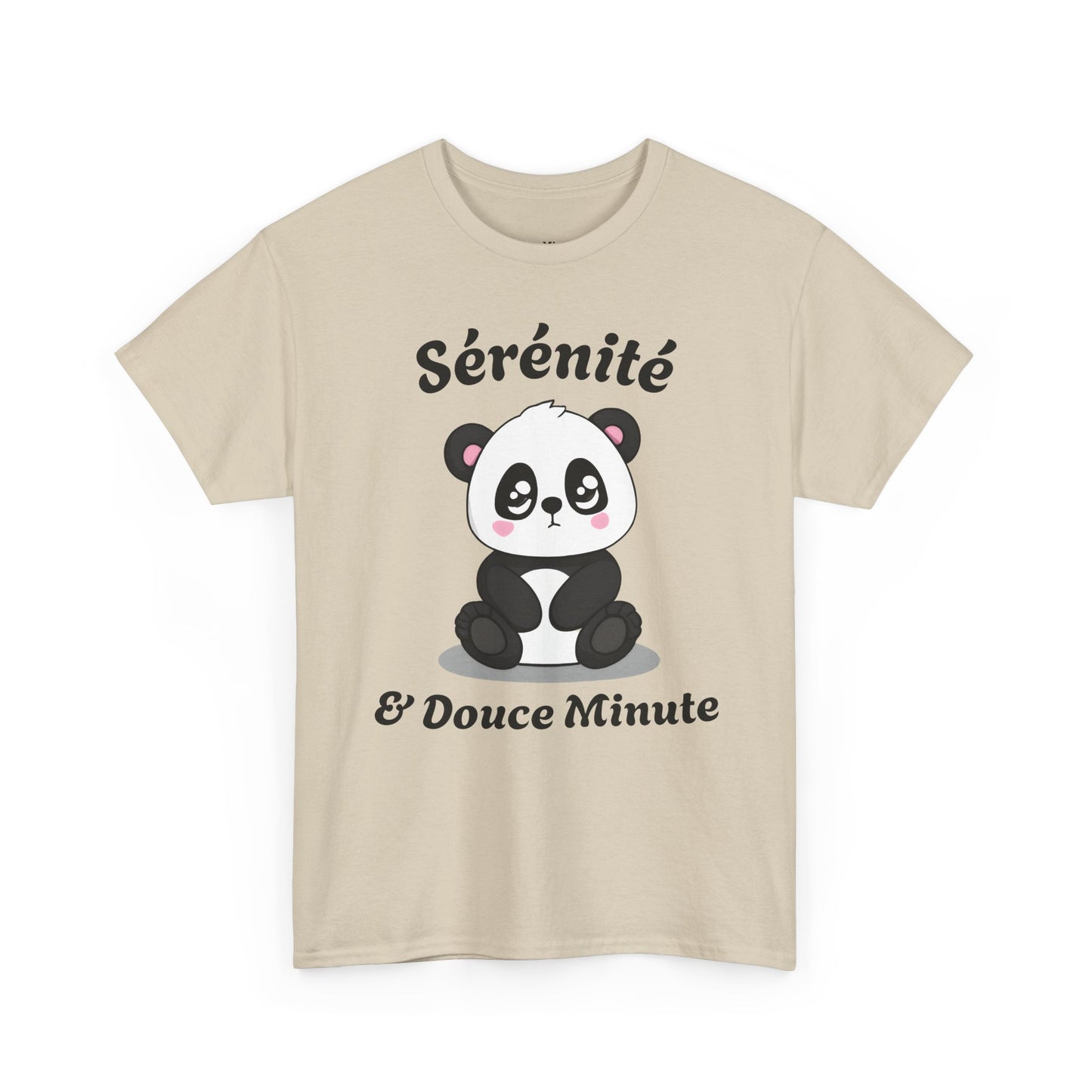 T-shirt unisex 100% coton "Sérénité & Douce Minute" avec notre adorable petit panda