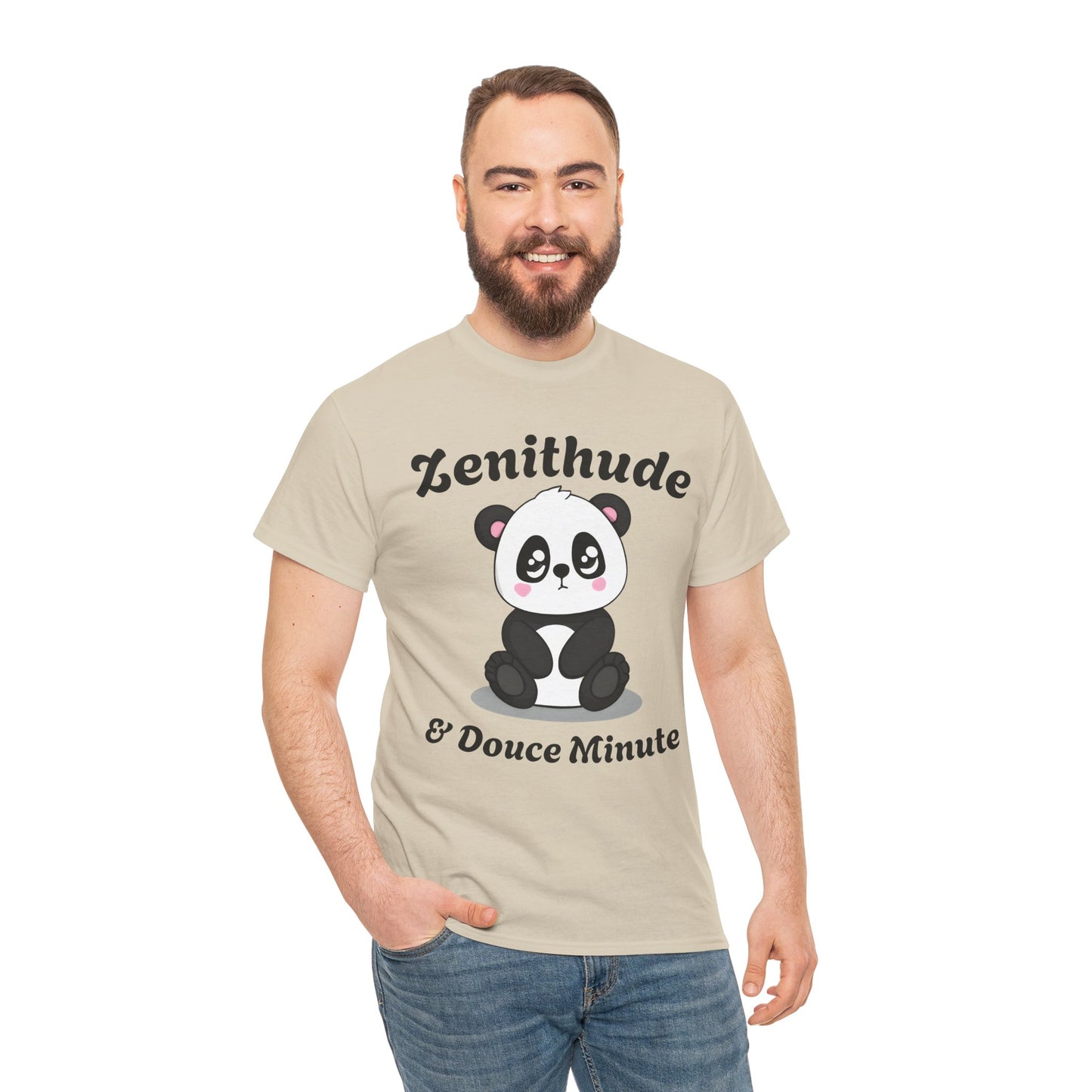 T-shirt unisex 100% coton "Zenithude & Douce Minute" avec notre adorable petit panda