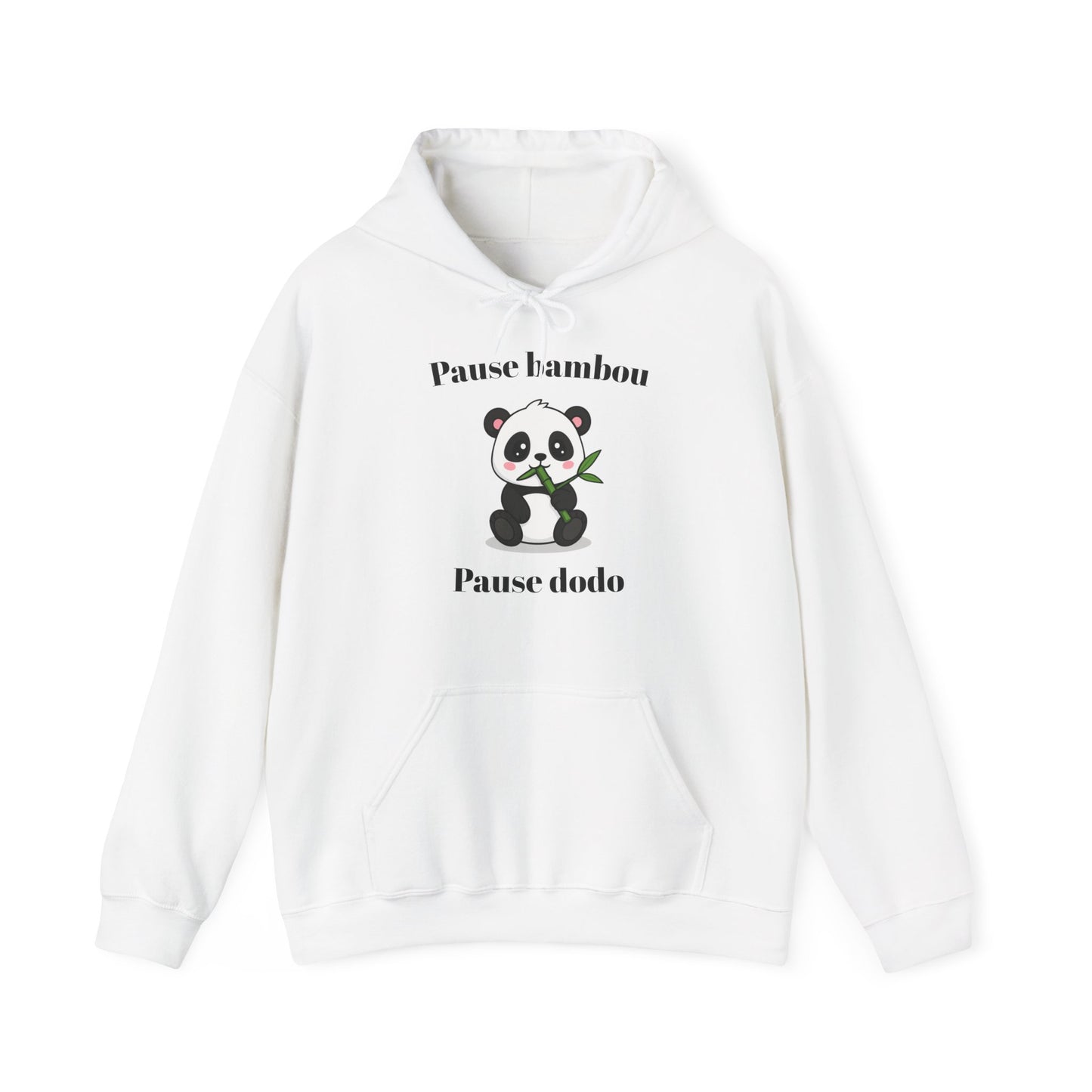 Hoodie unisexe "Pause bambou, Pause dodo" avec notre adorable petit panda.