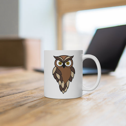 Mug en céramique "Chaque gorgée, un souffle de sagesse" avec notre adorable petite chouette.