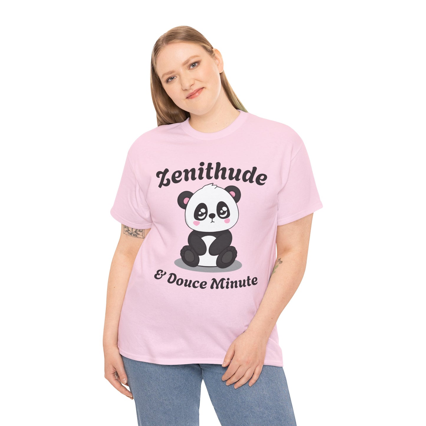 T-shirt unisex 100% coton "Zenithude & Douce Minute" avec notre adorable petit panda