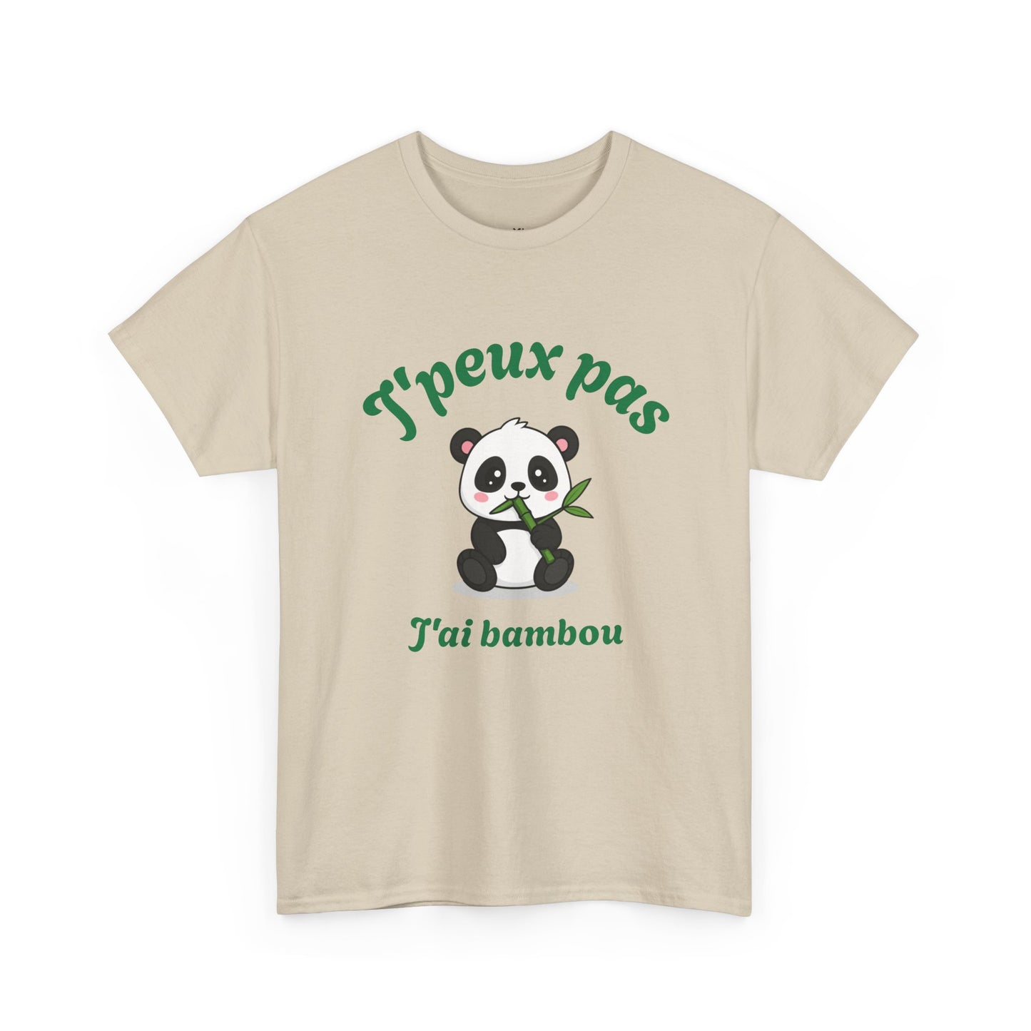T-shirt unisex 100% coton "J'peux pas, j'ai bambou" avec notre adorable petit panda