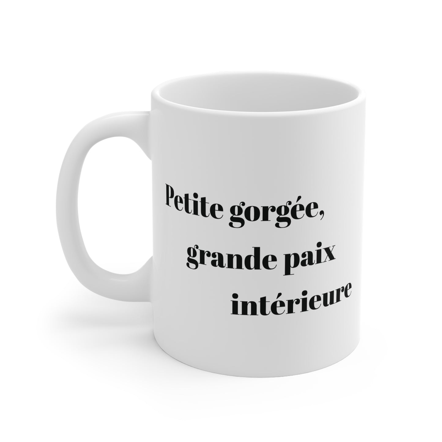 Mug en céramique "Petite gorgée, grande paix intérieure" avec notre adorable petit panda.