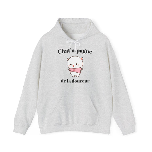 Hoodie unisexe "Chat'mpagne de la douceur" avec notre adorable petit chat.
