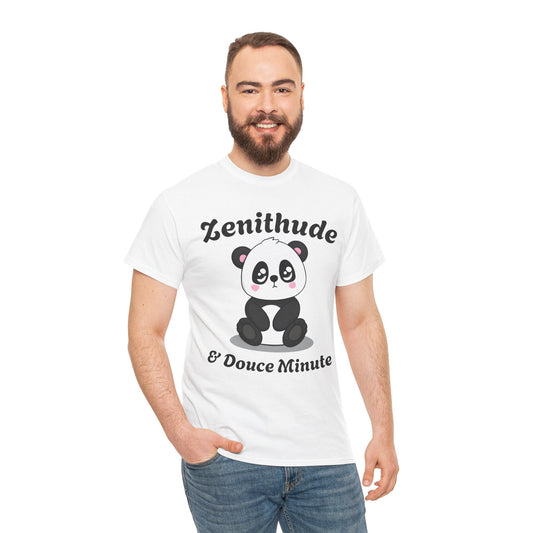 T-shirt unisex 100% coton "Zenithude & Douce Minute" avec notre adorable petit panda