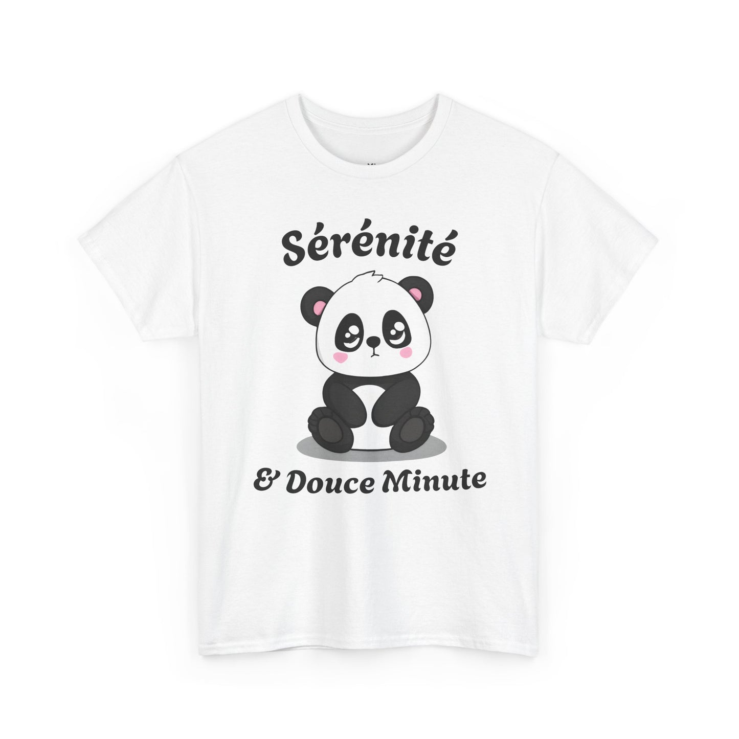 T-shirt unisex 100% coton "Sérénité & Douce Minute" avec notre adorable petit panda