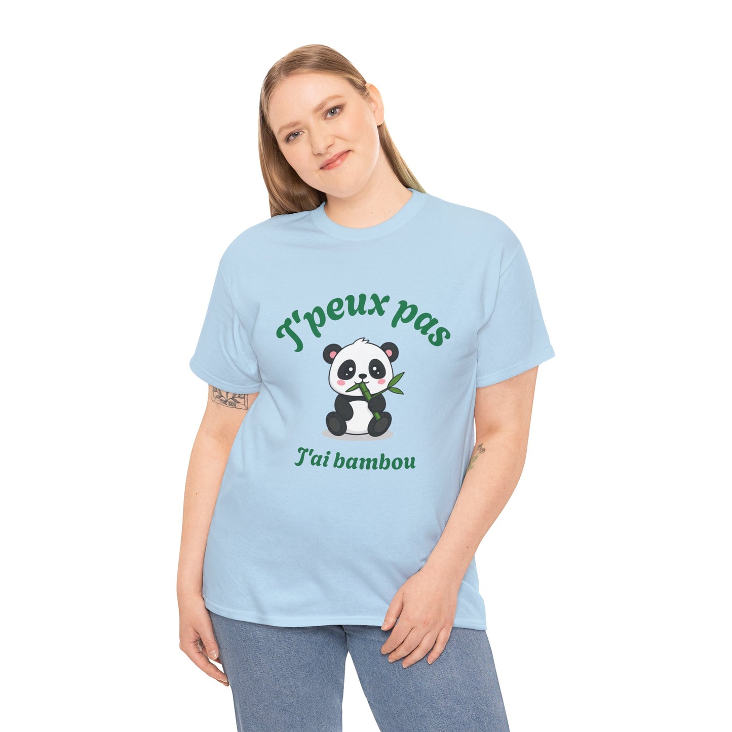 T-shirt unisex 100% coton "J'peux pas, j'ai bambou" avec notre adorable petit panda