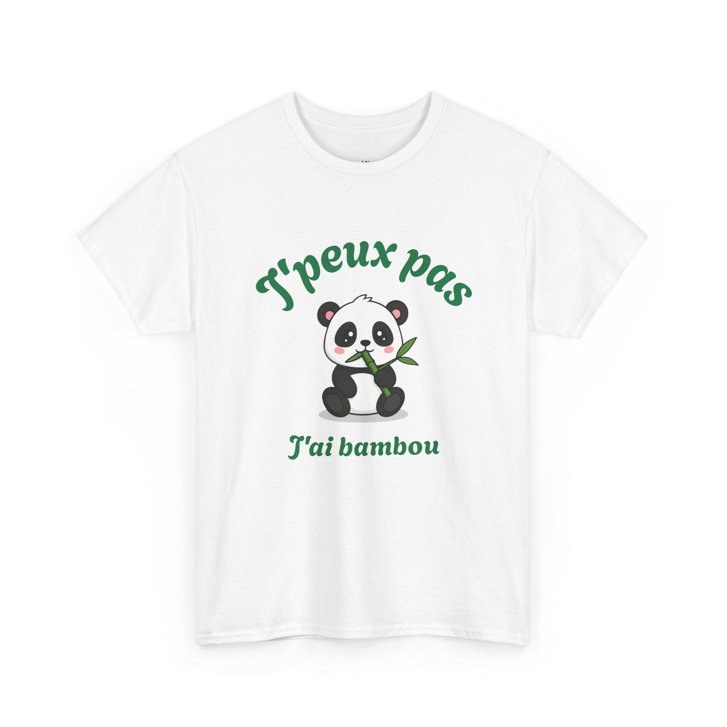 T-shirt unisex 100% coton "J'peux pas, j'ai bambou" avec notre adorable petit panda