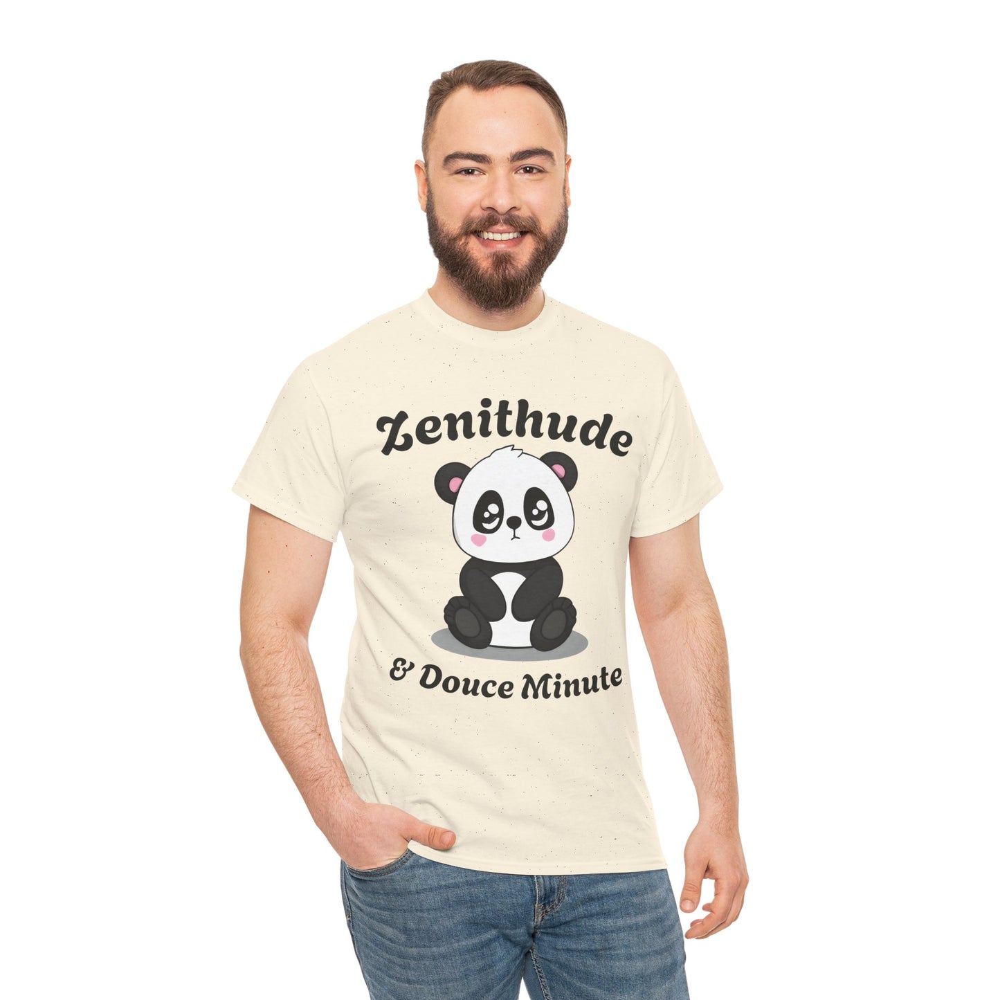 T-shirt unisex 100% coton "Zenithude & Douce Minute" avec notre adorable petit panda