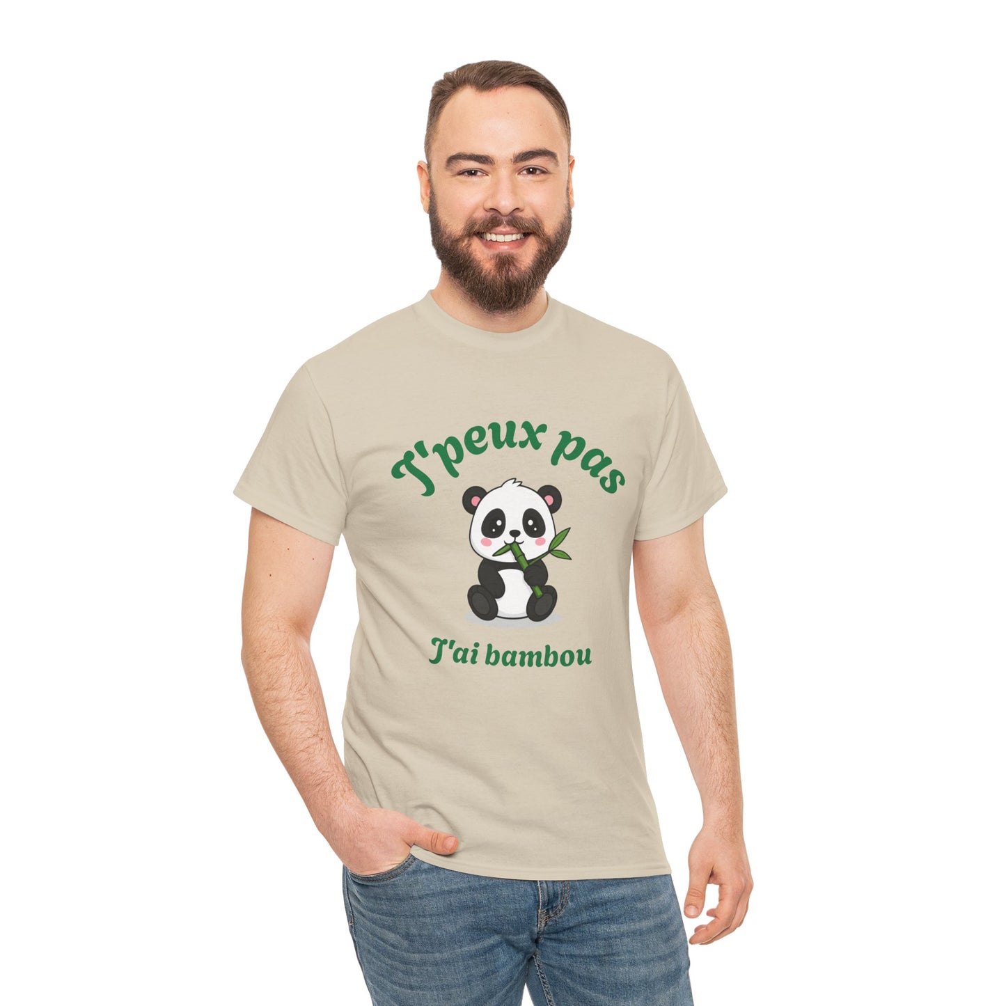 T-shirt unisex 100% coton "J'peux pas, j'ai bambou" avec notre adorable petit panda