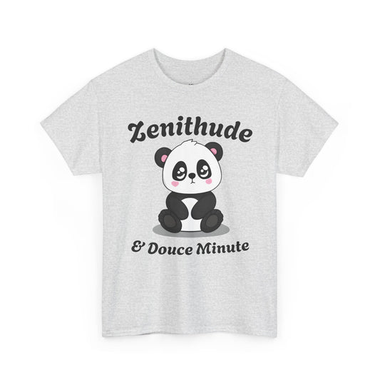 T-shirt unisex 100% coton "Zenithude & Douce Minute" avec notre adorable petit panda