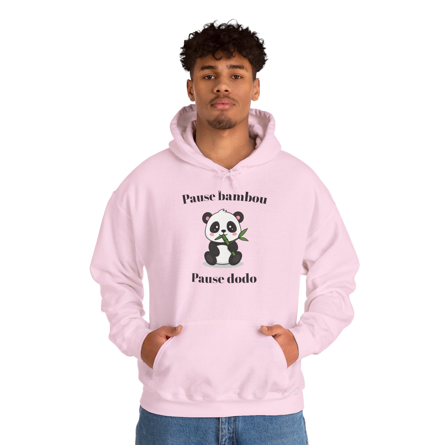 Hoodie unisexe "Pause bambou, Pause dodo" avec notre adorable petit panda.