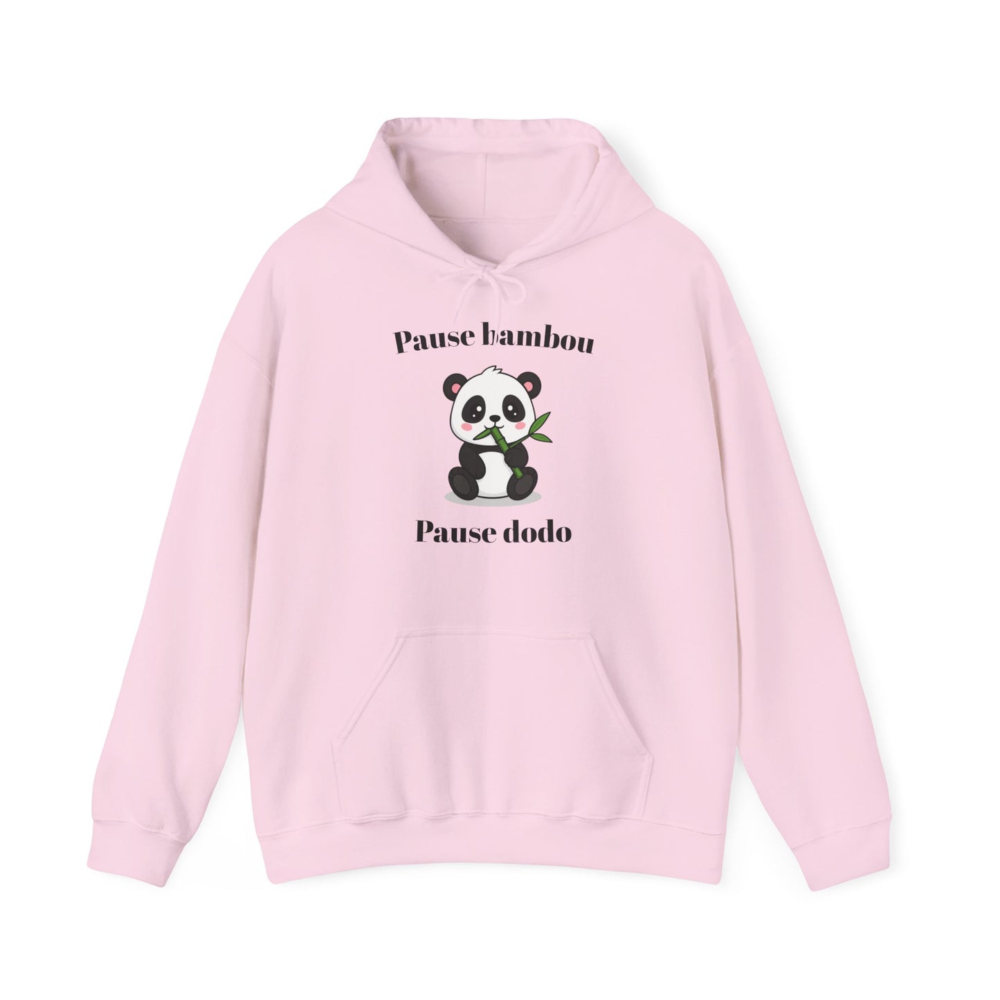 Hoodie unisexe "Pause bambou, Pause dodo" avec notre adorable petit panda.