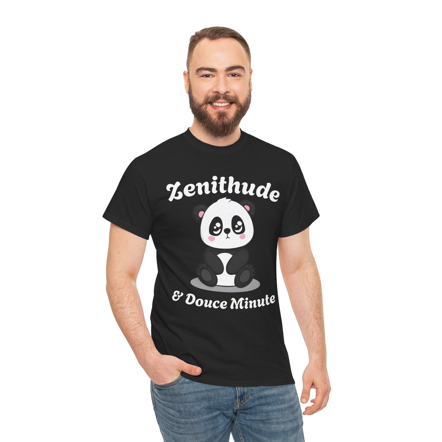 T-shirt unisex 100% coton "Zenithude & Douce Minute" avec notre adorable petit panda